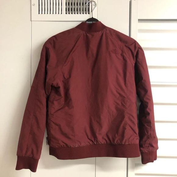 The North Face Maroon Bomber Jacket Full Zip Up Size Girl’s Size Large 14/16 - Picture 2 of 5